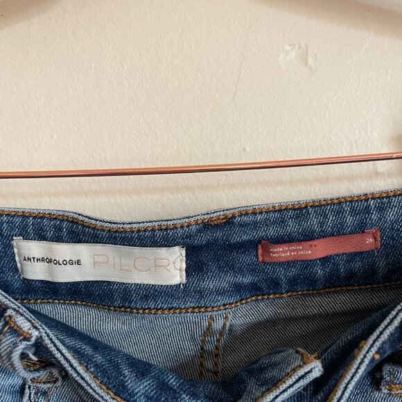 Anthropologie | Pilcro The Cigarette Slim Straight Medium Wash Frayed Hem Jeans - Picture 8 of 11